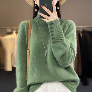 Suéter de <span class=keywords><strong>cuello</strong></span> <span class=keywords><strong>alto</strong></span> de alta calidad Suéter nuevo de punto de manga larga para <span class=keywords><strong>mujer</strong></span> - Product Image 4