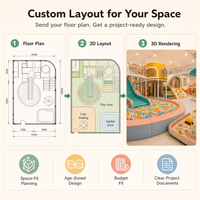 Parque Infantil Interior para Guardería, Piscina de Arena Rosa Crema, Rampa de Escalada, Piscina de Pelotas, CE ISO 9001, Diseño Personalizado para Proyectos de Hoteles y Clubs