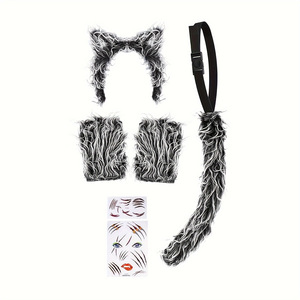 Diadema con oreja de <span class=keywords><strong>lobo</strong></span> de zorro con cola de piel artificial, adecuado para Halloween, disfraces <span class=keywords><strong>y</strong></span> accesorios para fiestas de rol - Product Image 5