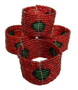 <b>Red</b> Beaded Best Stylish <b>Napkin</b> Rings - Product Image 1