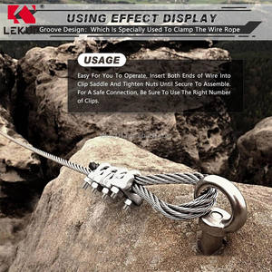 LEKUP Vente d'usine – Fixation <span class=keywords><strong>en</strong></span> U <span class=keywords><strong>en</strong></span> acier inoxydable 304, 5/16 pouces, M8, pour câble métallique, <span class=keywords><strong>en</strong></span> stock - Product Image 6