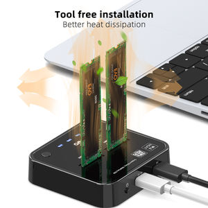 MAIWO 2 Steckplätze Werkzeug kostenloses Mini-USB 3.2 Gen2 SATA M.2 SSD Kopierer Docking-Station Duplikator Festplattenlaufwerk Dock 10Gbps - Product Image 4