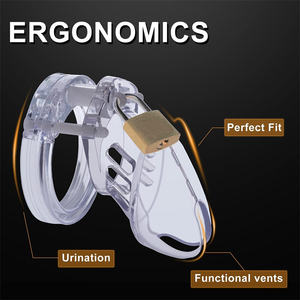 جهاز العفة الذكوري MH-CB0010 من ويلوانتد، قفص للعضو الذكري خفيف الوزن من الدرجة الطبية مع 5 حلقات على شكل حرف U، لعبة جنسية للبالغين للرجال - Product Image 2