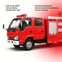 Camion de pompiers à mousse CBM Water 1CBM Isuzu 600P 130HP Euro 6 à double réservoir, pompe CB10/30, canon PS30 PL24, pour usage municipal, en vente