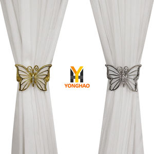 2 Pack Holdback Metal Butterfly Design <strong>Curtain</strong> <strong>Tie</strong> <strong>Backs</strong> With Crystal <strong>Curtain</strong> Accessories - Product Image 5