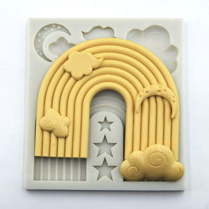 Moule en silicone coloré 3d, 1 pièce, pour décoration de gâteaux de fête d'anniversaire pour bébé, outils de pâtisserie pour fondant, à chocolat, à bonbons - Product Image 3