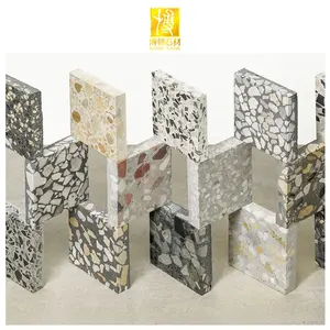 인공 석재 광택 현대 패션 디자인 프리 캐스트 유리 테라조 바닥 석판