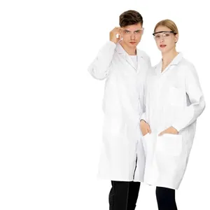 Высококачественный лабораторный антистатический устойчивый к кислотам и щелочам Антибактериальный эластичный белый халат для студентов колледжа лабораторный белый халат - Product Image 1