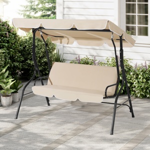 Chaise suspendue de patio moderne à 3 places avec auvent, <span class=keywords><strong>banc</strong></span> suspendu - Product Image 6