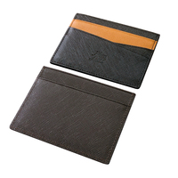 Dompet Kartu Tipis MA2 Kulit Asli Saffiano Korea, Tempat Kartu Nama Minimalis Ultra Tipis Ringan Unisex