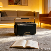 Enceinte sans fil rétro portable, système audio domestique 3 voies, batterie 10000 mAh avec deux micros pour fêtes à domicile