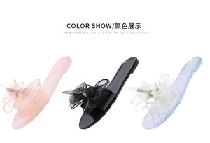 <span class=keywords><strong>Sandales</strong></span> plates pour femmes en été, avec nœud en strass, grande taille, plage, <span class=keywords><strong>sandales</strong></span> de plage, chaussures en gelée transparente - Product Image 4