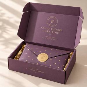 Custom Printed Gold Foil Mailer Eco-Friendly Corrugated Box for Gift Packaging and Premium Brand Shipping - Product Image 1
