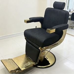 Fauteuil de barbier inclinable rétro pour hommes avec accoudoirs, design rotatif, construction métallique pour salons de coiffure et barbiers, nouveau modèle - Product Image 5