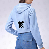 Sudadera con capucha de forro polar suave y cálido de 330 g/m² para mujer, personalizada con bordado 3D de alta calidad, con cordón, para gimnasio, deportes, ecológica, estilo crop top