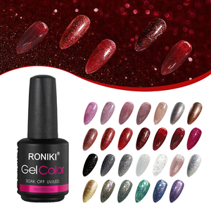 RONIKI Fabrik preis Nagel zubehör Hema-Free UV Gel <span class=keywords><strong>Polish</strong></span> Private Label Großhandel OEM Acryl <span class=keywords><strong>Glitter</strong></span> Soak Off Gel Nagellack - Product Image 4