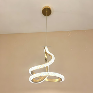 <span class=keywords><strong>Lampe</strong></span> suspendue LED dorée électroplaquée de luxe nordique à hauteur réglable 30W, luminaire de plafond à haute luminosité et protection oculaire - Product Image 4