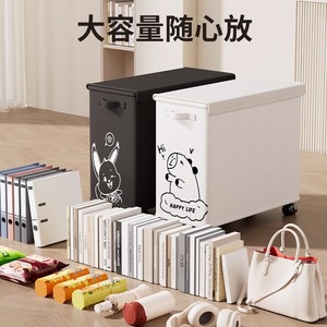 Chariot de rangement de bureau rectangulaire à roulettes, design de dessin animé, motif Happy Life, pour bureau et dortoir - Product Image 3