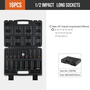 Hi-Spec ổ đĩa điện tự động sửa chữa hộp công cụ thiết lập 1/2 "inch màu tác động ngắn Ổ cắm dài thiết lập chuyên nghiệp cơ khí hộp công cụ - Product Image 3