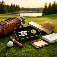 Cutter à cigares japonais 5-en-1 Slim Perfect Cut avec logo, coupe cubaine, toutes coupes, étui et marqueur de balle de golf