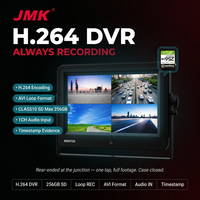 Moniteur tactile AHD JMK 7 pouces, enregistreur DVR de voiture à 4 canaux avec écran partagé, caméra de recul avant et arrière pour camions et bus