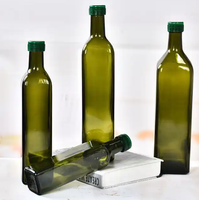 Botol kaca elegan minyak zaitun ekstra Virgin 250ml 500ml botol kaca 1L Ideal untuk Dipping gerimis dan memasak