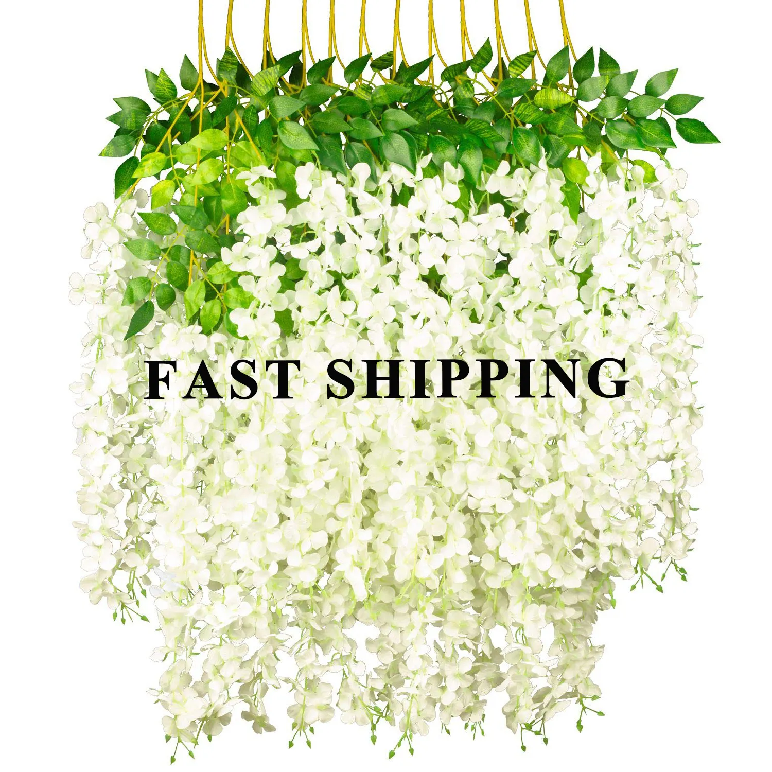 Быстрая доставка, разноцветная искусственная гирлянда из растений, шелковые лозы, белые Искусственные Висячие цветы для свадьбы, домашний Настенный декор