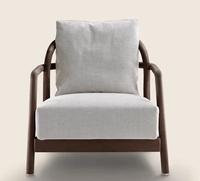 Bester Verkauf Nordic Leisure Chair Moderner Stuhl Einfacher Single Lounge Chair Freizeit Sofa Stuhl Holz Wohnzimmer Outdoor
