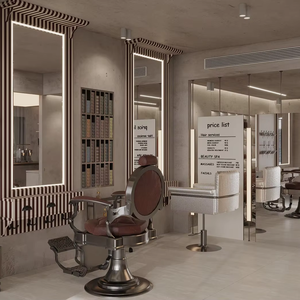 High-End Stylist Workstation LED <b>Mirror</b> Professional Salon Store Fit-out Solution D2P - Product Image 1