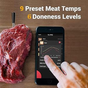Thermomètre alimentaire <span class=keywords><strong>sans</strong></span> <span class=keywords><strong>fil</strong></span> <span class=keywords><strong>Bluetooth</strong></span> à double sonde pour barbecue, avec plage de -20 à 120°C, design breveté - Product Image 5