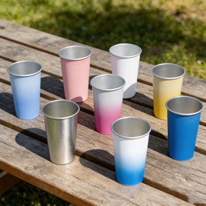 Gobelet jetable en aluminium Mug16 de 26 oz pour le camping, gobelet en aluminium à changement de couleur pour boissons froides 500 ml, argent, impression de logo personnalisée pour les fêtes - Product Image 1
