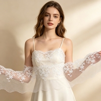 Ruban de dentelle en maille de soie de lait de 6,5 cm, blanc, broderie florale vintage, pour robe de mariée, couture de vêtements, bricolage