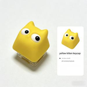 Capuchons de touches de clavier personnalisés sur le thème des <span class=keywords><strong>démons</strong></span>, DIY, sculptés en 3D, motif chat noir monstre aux grands yeux de dessin animé - Product Image 2
