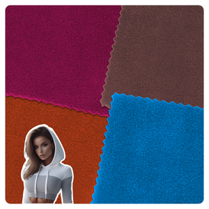<span class=keywords><strong>Tissu</strong></span> polaire Teddy Terry léger et écologique 100% polyester SPANDEX brossé à motifs pour la doublure de survêtement extérieur pour filles - Product Image 2