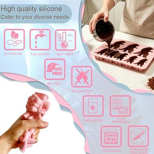 Customizable 8 Cavity Dinosaur Shape Cake Maker LFGB Non Stick BPA Free Eeay to Use <b>Silicone</b> Ice Cream Molds - Product Image 2