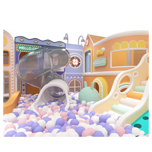 Trong nhà trẻ em xe sân chơi tương tác tường mềm khu vực chơi Trampoline công viên Macaron chủ đề thương mại sử dụng Kích thước tùy chỉnh - Product Image 1