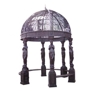 Ngoài Trời Trang Trí Sân Vườn Sang Trọng Kim Loại Pavilion Antique Hình Chữ Nhật Gang <span class=keywords><strong>Gazebo</strong></span> Để Bán - Product Image 3