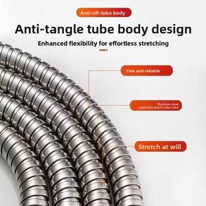 Manguera de Ducha de Latón de Alta Presión de 1.5m, 4 Mangueras de Baño de Acero Inoxidable a Prueba de Explosiones para Baño, Alto Flujo, Resistente - Product Image 1