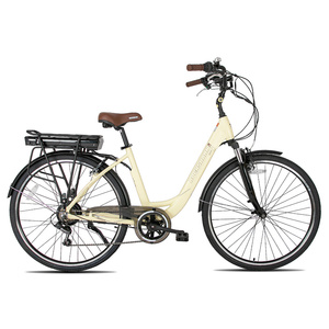 JOYKIE Us Warehouse Drop Shipping 250W 36V 700C Plata Negro Mujeres Urban Step Through Electric City Bike - Product Image 5