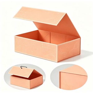 Custom Luxury Peach <b>Magnetic</b> Flip <b>Gift</b> <b>Box</b> Factory Wholesale Custom Logo Cosmetic Perfume Storage <b>Box</b> - Product Image 2