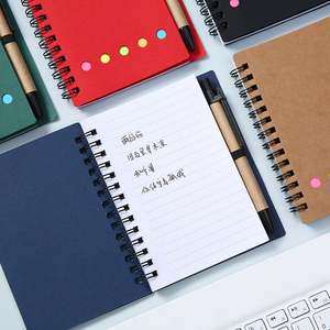 Customizable Logo Kraft Notepad with Pen Memo <b>Sticky</b> <b>Notes</b> Notebook Printed Promotion Custom Binder Notebook - Product Image 3