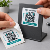 Autocollant publicitaire en vinyle imprimé sur mesure avec code QR pour la promotion d'entreprise, avec logo imprimé et support adhésif