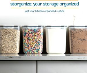 Contenants de stockage pour farine et sucre (5,3 L/4 pièces) – Grands récipients hermétiques pour riz et aliments, parfaits pour la cuisine - Product Image 6