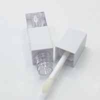 Tube de gloss à lèvres carré blanc personnalisable avec bouchon à vis, emballage cosmétique vide en matériau ABS
