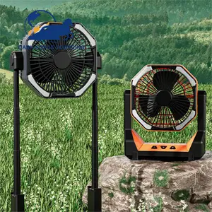 Nuovi arrivi 8000mah da campeggio all'aperto ventilatore a scomparsa con illuminazione per la pesca