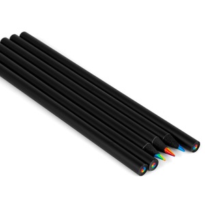 Crayons noirs arc-en-ciel 7 en 1 en vrac, bas de crayons de couleur pour enfants, crayons multicolores en bois noir - Product Image 5