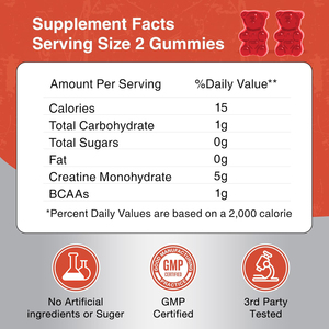 Integratore Pre-<span class=keywords><strong>Allenamento</strong></span> OEM con Etichetta Privata, Creatina Monoidrato in Gommose 5g, Gusto Halal, Integratori di Creatina per Donne e Uomini - Product Image 2
