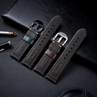 Bracelet de montre vintage en cuir véritable 22mm 24mm 26mm, bracelet de montre en cuir de vache italien à changement de couleur pour Panerai