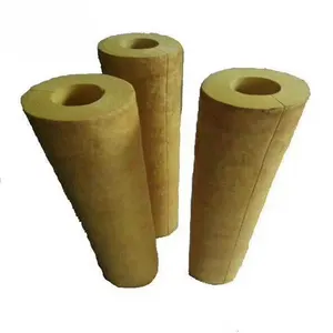 heat and cold insulation material sound absorbing rock wool pipe for exhaust pipe insulation in China