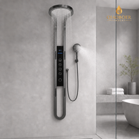 Panneau de douche mural thermostatique intelligent de luxe avec écran LED et 5 boutons de commande indépendants pour hôtel et villa modernes